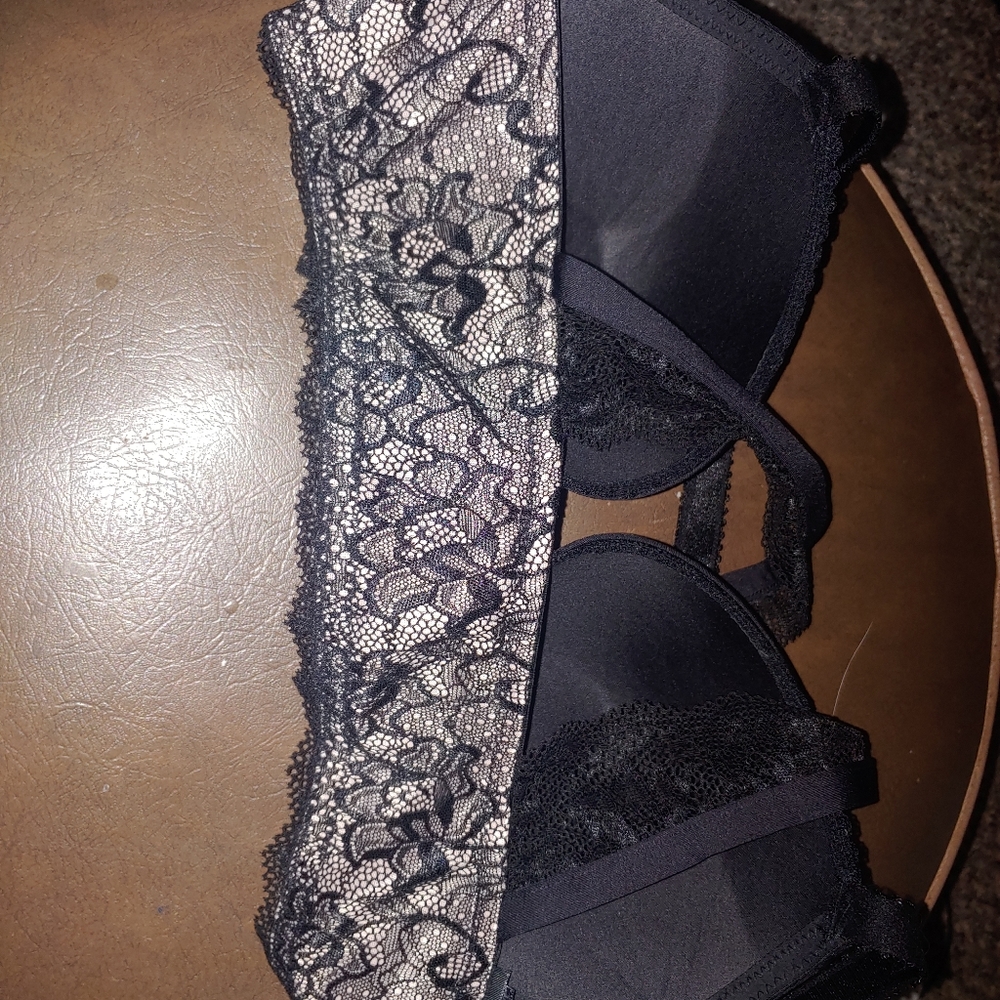 Black and lace push up bra